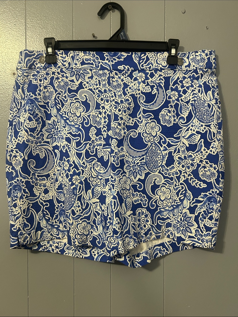 Rafaella Blue & White Floral Paisley Bermuda Shorts